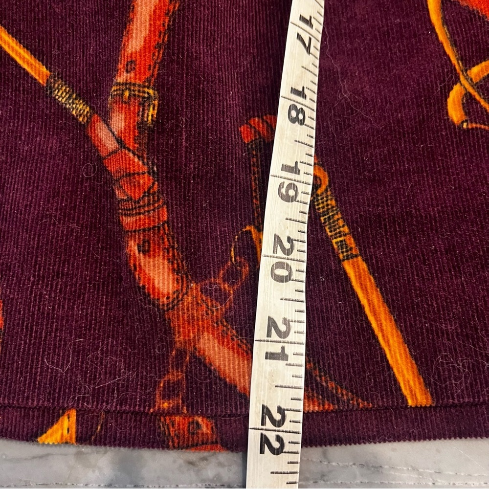 NWT Talbots Equestrian Print Corduroy A-line Skirt 18 - Picture 6 of 8
